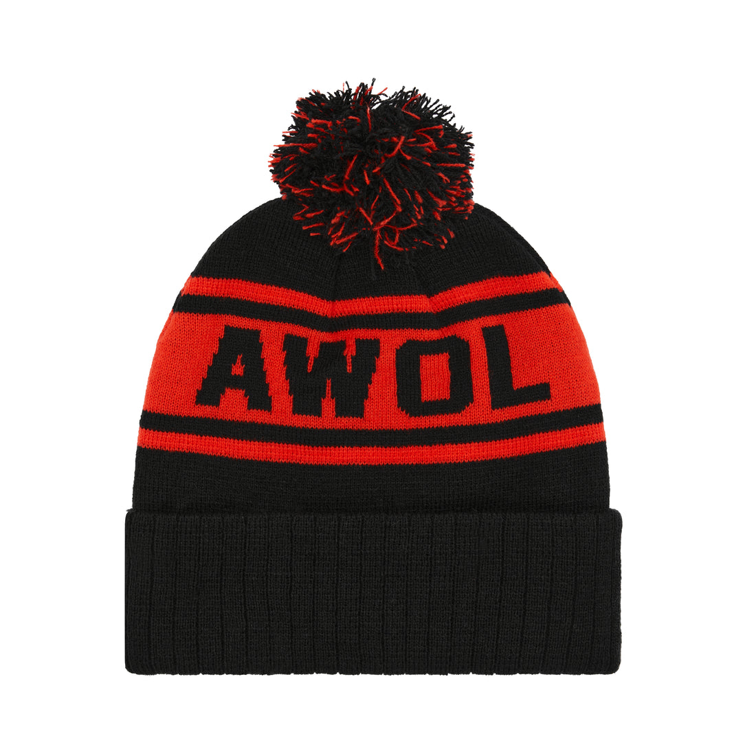 AWOL Bobble Beanie - Unisex - Red/Black