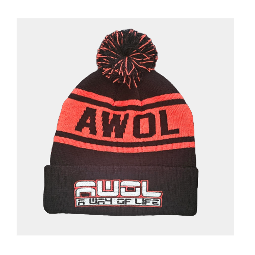 AWOL Bobble Beanie - Unisex - Red/Black