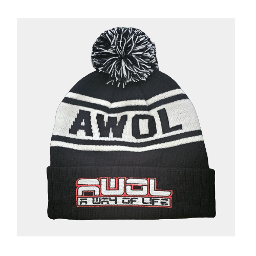 AWOL Bobble Beanie - Unisex - White/Black